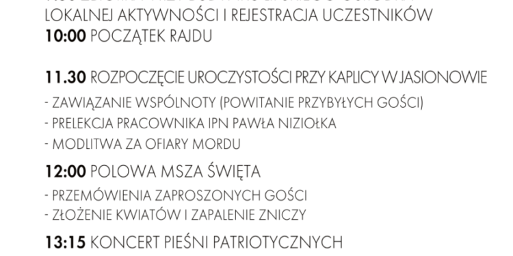 80. rocznica pacyfikacji wsi Jasionowo, 27 sierpnia 2023 r.