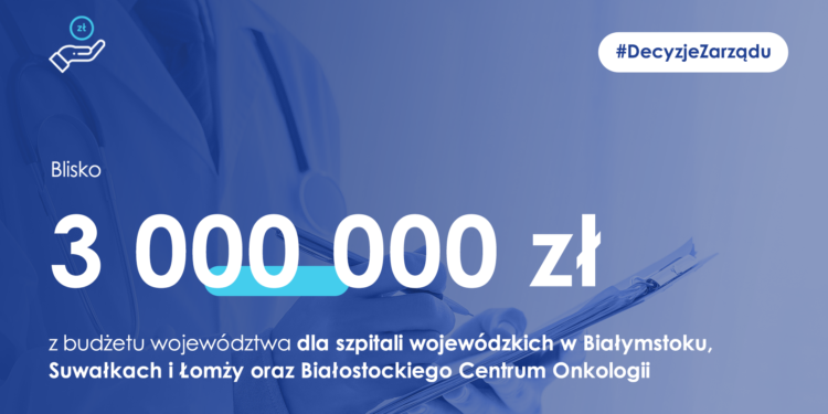 Blisko 3 mln zł dla podlaskich placówek medycznych