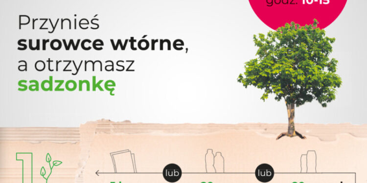 Drzewko za surowce wtórne - eko akcja w Atrium Biała