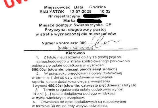 Uwaga na fałszywe wezwania w strefie płatnego parkowania