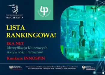 Wyniki konkursu „INNOSPIN” – demonstratory dla międzyuczelnianych zespołów badawczych”