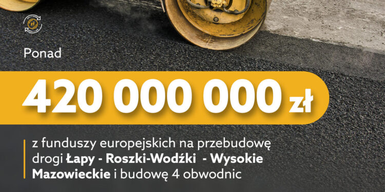 Blisko 0,5 mld zł na rozbudowę dróg wojewódzkich