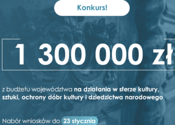 1,3 mln zł na realizację zadań publicznych w sferze kultury. Nabór w terminie 2–23 stycznia br.