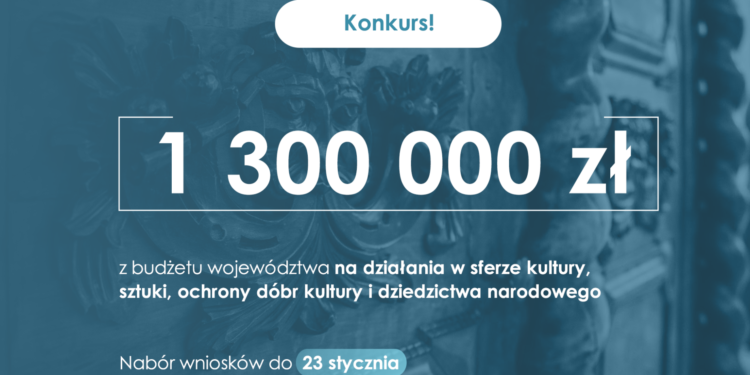 1,3 mln zł na realizację zadań publicznych w sferze kultury. Nabór w terminie 2–23 stycznia br.