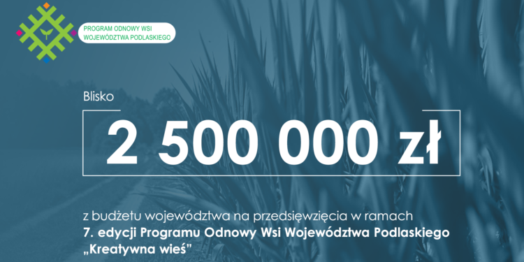 Blisko 2,5 mln zł z budżetu województwa na Program Odbudowy Wsi – Kreatywna wieś