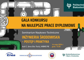 Już dziś poznamy autorów najlepszych prac dyplomowych absolwentów Wydziału Budownictwa i Nauk o Środowisku z dyscypliny Inżynieria Środowiska, Górnictwo i Energetyka Gala konkursu odbędzie się w ramach seminarium „Inżynieria środowiska – postęp i praktyka