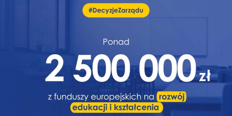 Ponad 2,5 mln zł na rozwój edukacji i kształcenia