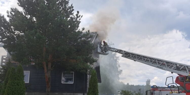 Pożar budynku mieszkalnego w miejscowości Kucharówka