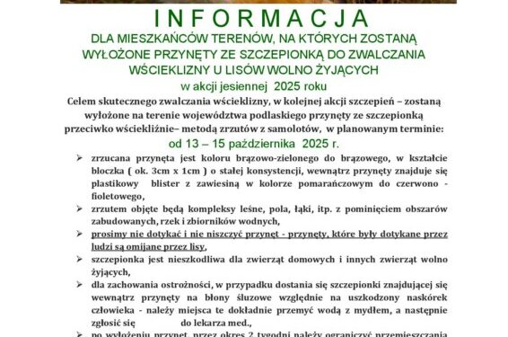 Jesienna akcja szczepienia lisów