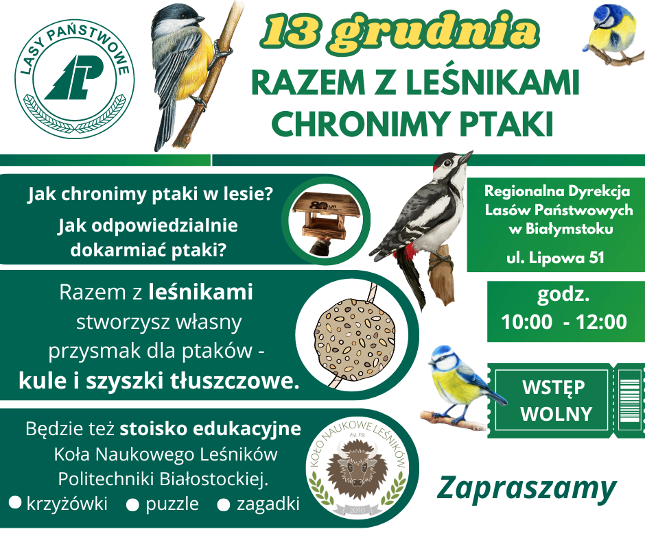 13 grudnia - Razem z leśnikami chronimy ptaki
