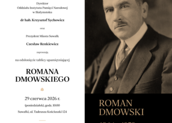 Odsłonięcie tablicy upamiętniającej wizytę Romana Dmowskiego w Suwałkach