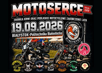 Grafika akcji MOTOSERCE na kampusie Politechniki Białostockiej