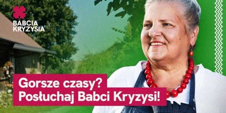 Grafika kampanii Babcia Kryzysia z hasłem Gorsze czasy? Posłuchaj Babci Kryzysi