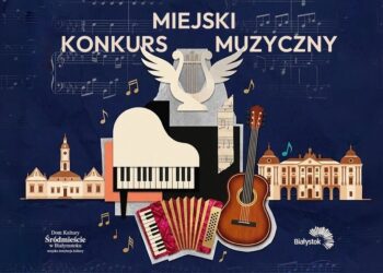 Grafika Miejskiego Konkursu Muzycznego z fortepianem, akordeonem i gitarą