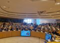 Sala obrad w Parlamencie Europejskim podczas debaty o polityce spójności
