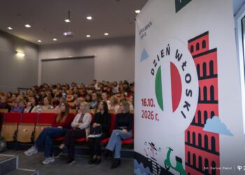Aula Centrum Nowoczesnego Kształcenia Politechniki Białostockiej podczas Dnia Włoskiego